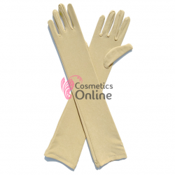 Manusi elegante din spandex simple lungi MNS021EE - Crem-Bej